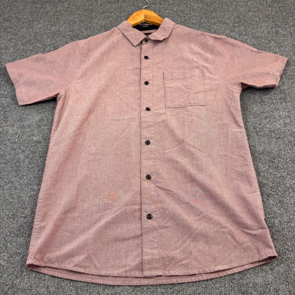Roark Button Down Shirt Mens Small Pink Excellent Short Sleeve Classic Fit
